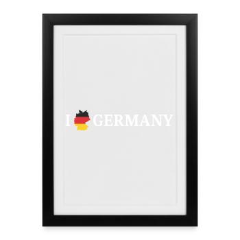 I love Germany Deutschland - Framed poster (27 × 37 cm) - black - Front