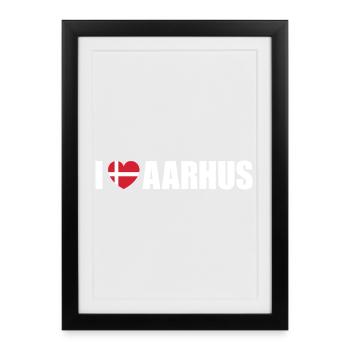 I love Aarhus Denmark - Framed poster (27 × 37 cm) - black - Front