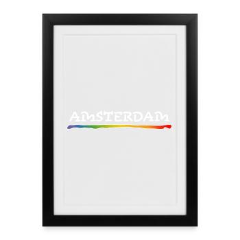 lhbt - Rainbow Amsterdam LGBT lgbtqi queer - Framed poster (27 × 37 cm) - black - Front