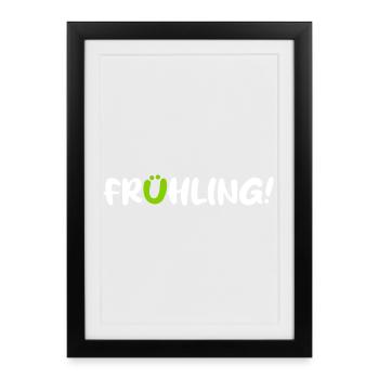 Frühling Saison Camping coole Quotes Comic Gesicht - Gerahmtes Poster (27 × 37 cm) - Schwarz - Vorne