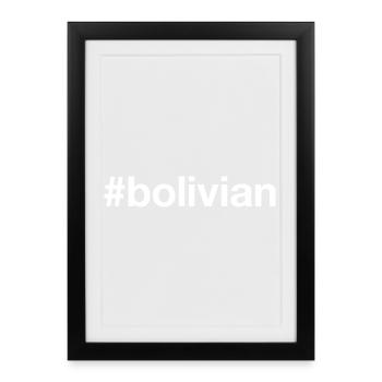 BOLIVIAN Bolivia Hashtag - Framed poster (27 × 37 cm) - black - Front