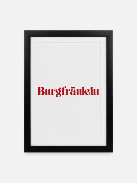 Burgfräulein - Gerahmtes Poster (27 × 37 cm) - Schwarz