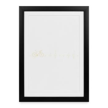 Graphique du rythme cardiaque du pouls du vélo - Affiche encadrée (27 × 37 cm) - noir - Devant
