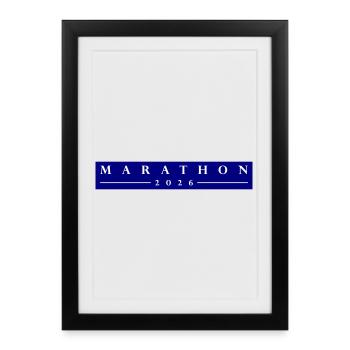 Marathon 2026 - Affiche encadrée (27 × 37 cm) - noir - Devant