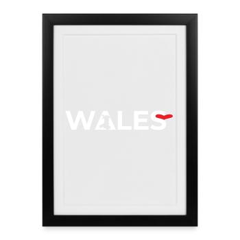 Love Wales Pride Heart Cymru Design - Affiche encadrée (27 × 37 cm) - noir - Devant