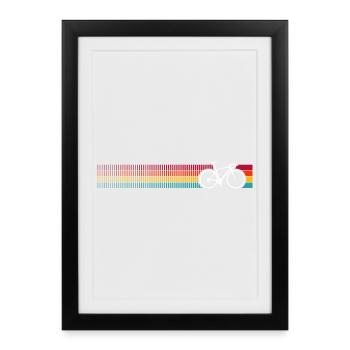Motif de vélo arc-en-ciel vibrant - Affiche encadrée (27 × 37 cm) - noir - Devant