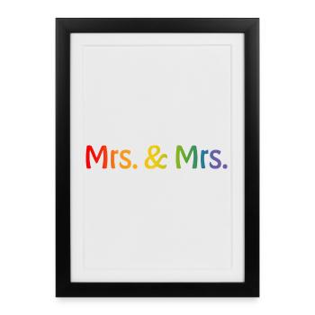 Rainbow Mrs and Mrs 1 - Framed poster (27 × 37 cm) - black - Front