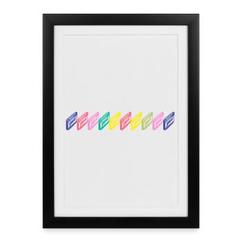 Cassette audio - Affiche encadrée (27 × 37 cm) - noir - Devant