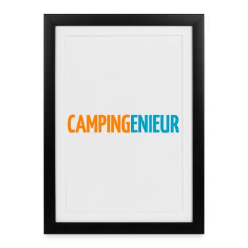 Camping Cool Funny Sayings humour ingénieur Fan - Affiche encadrée (27 × 37 cm) - noir - Devant