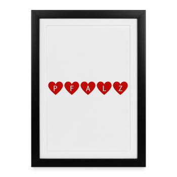 Cœur du Palatinat - Affiche encadrée (27 × 37 cm) - noir - Devant