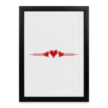 Heart Line Heart Love - Framed poster (27 × 37 cm) - black - Front