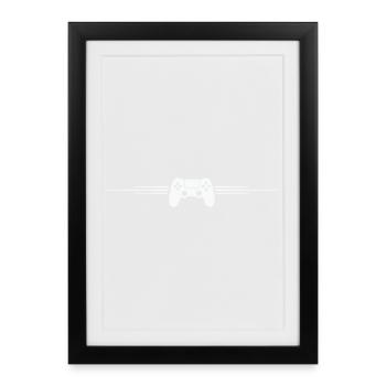 Retro Controller Wing Design - Framed poster (27 × 37 cm) - black - Front