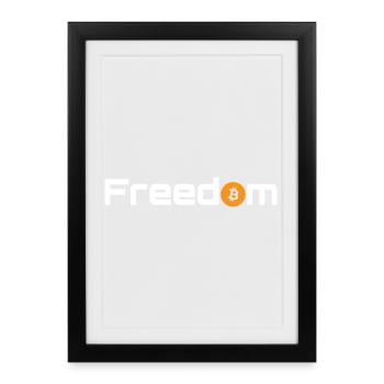 Orange Bitcoin Liberté - Affiche encadrée (27 × 37 cm) - noir - Devant