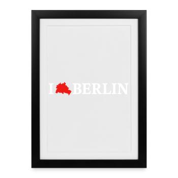I love Berlin - Gerahmtes Poster (27 × 37 cm) - Schwarz - Vorne