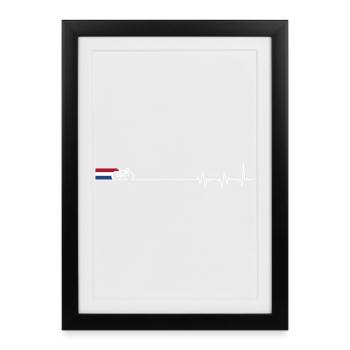 Battement de cœur de vélo néerlandais - Affiche encadrée (27 × 37 cm) - noir - Devant