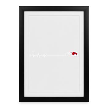 Emblème de la Piste cyclable du Royaume-Uni - Affiche encadrée (27 × 37 cm) - noir - Devant