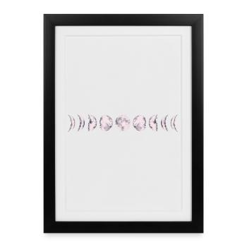 Impression du cycle des phases de lune - Affiche encadrée (27 × 37 cm) - noir - Devant