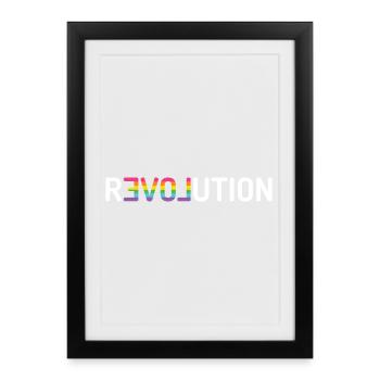 Mois de la fierté LGBT - Love Revolution - Affiche encadrée (27 × 37 cm) - noir - Devant