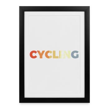 Cyclistes d’époque - Affiche encadrée (27 × 37 cm) - noir - Devant