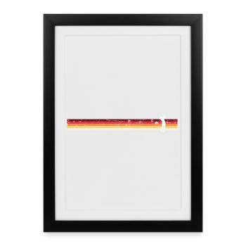 Silhouette de danse rétro au coucher du soleil - Affiche encadrée (27 × 37 cm) - noir - Devant