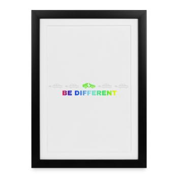 Be different - Gerahmtes Poster (27 × 37 cm) - Schwarz - Vorne
