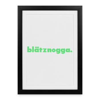 Blätznogga. - Affiche encadrée (27 × 37 cm) - noir - Devant