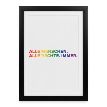 All people. All rights reserved. Always. – Statement - Framed poster (27 × 37 cm) - black - Front
