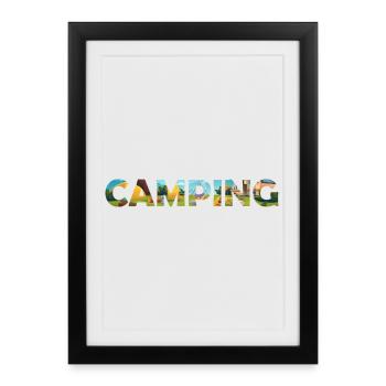 Camping Hoodie – Outdoor Lover Hoodie – Vanlife - Framed poster (27 × 37 cm) - black - Front