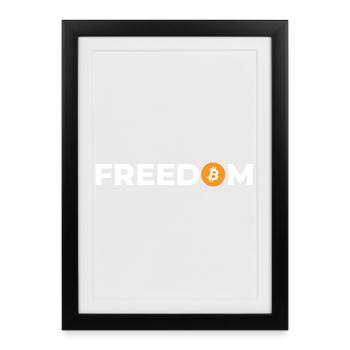 Bitcoin Freedom Crypto Blockchain Hodl Investor - Framed poster (27 × 37 cm) - black - Front