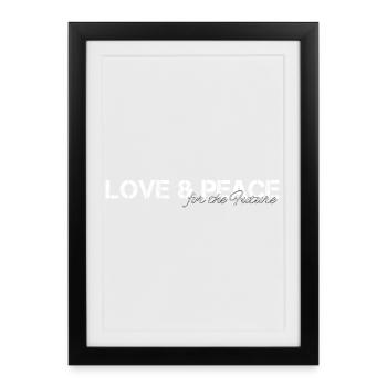 Love & Peace - Framed poster (27 × 37 cm) - black - Front