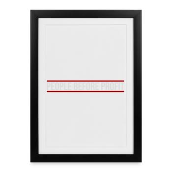 Logo de l’activisme People Before Profit Justice - Affiche encadrée (27 × 37 cm) - noir - Devant
