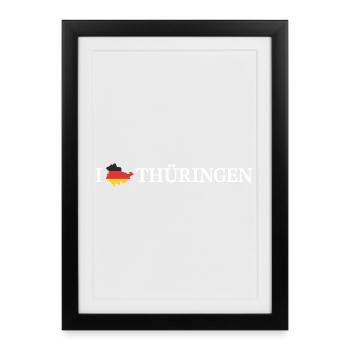 I love Thüringen Deutschland - Gerahmtes Poster (27 × 37 cm) - Schwarz - Vorne