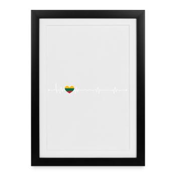 Orgueil Arc-en-ciel Battement de Cœur - Affiche encadrée (27 × 37 cm) - noir - Devant