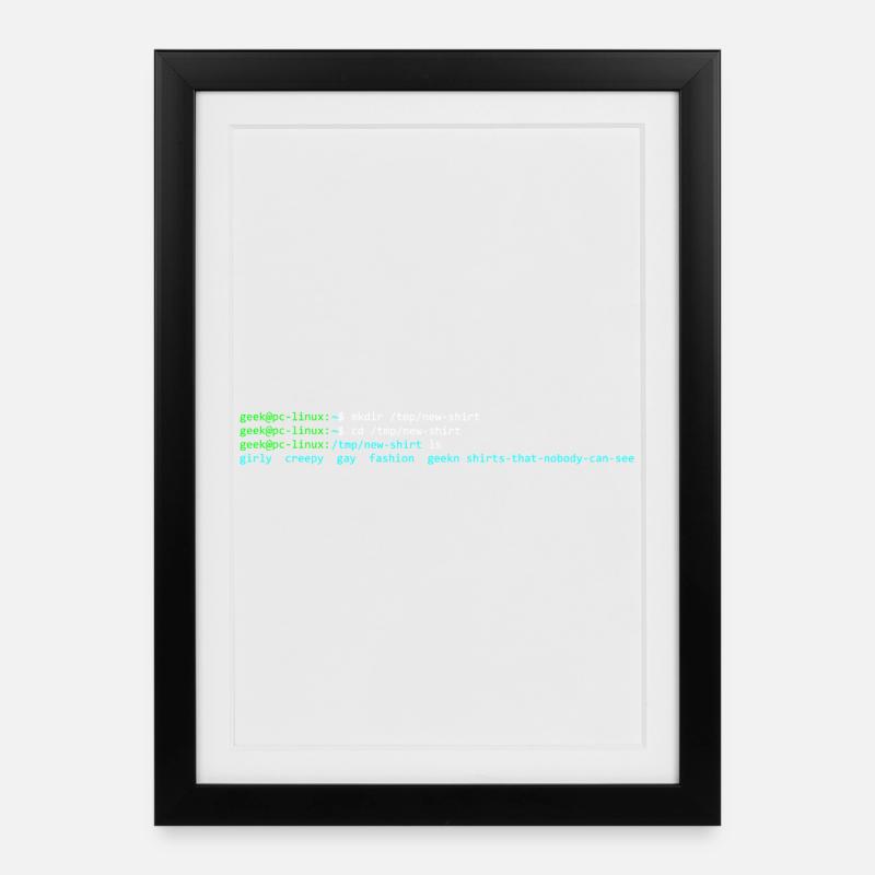 Linux-Terminal - Gerahmtes Poster (27 × 37 cm) - Schwarz