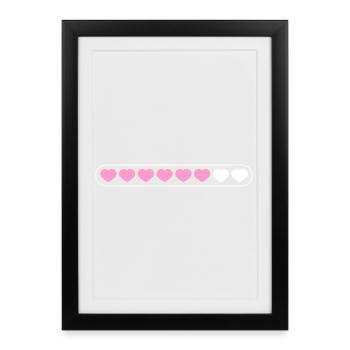 Charge cardiaque - Affiche encadrée (27 × 37 cm) - noir - Devant