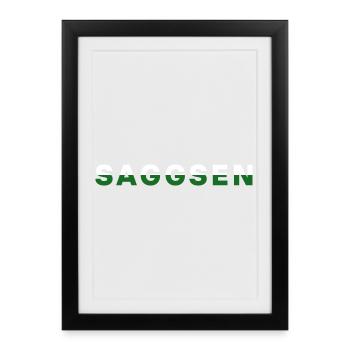 Saggsen / Saxe - Affiche encadrée (27 × 37 cm) - noir - Devant