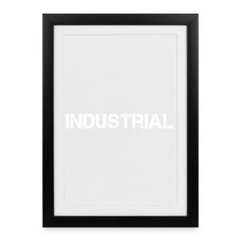 industrial rock logo - Framed poster (27 × 37 cm) - black - Front