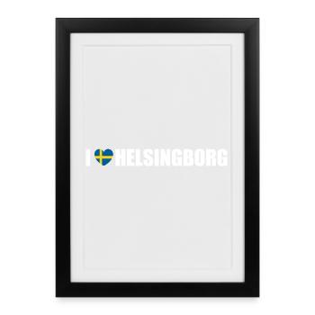 I love Helsingborg Schweden - Gerahmtes Poster (27 × 37 cm) - Schwarz - Vorne