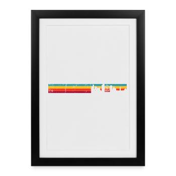 Sunset Skyline Stripes - Framed poster (27 × 37 cm) - black - Front