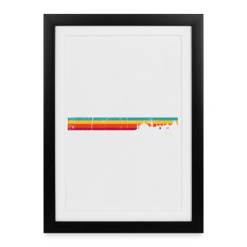 Silhouette rétro Skyline Sunset - Affiche encadrée (27 × 37 cm) - noir - Devant