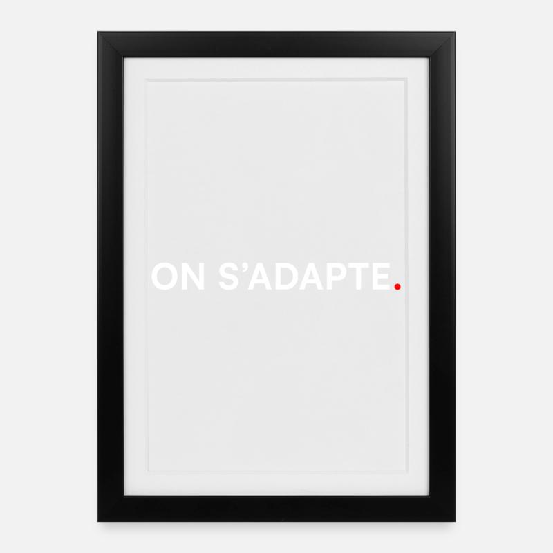 ON S’ADAPTE. Design Minimal Motivation - Affiche encadrée (27 × 37 cm) - noir