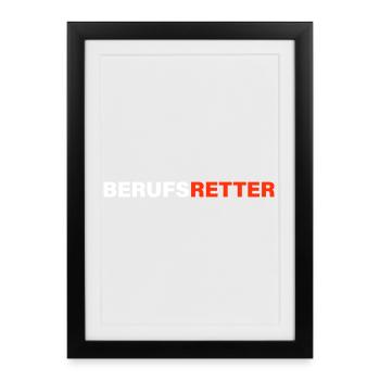 Sauveteur professionnel - Affiche encadrée (27 × 37 cm) - noir - Devant