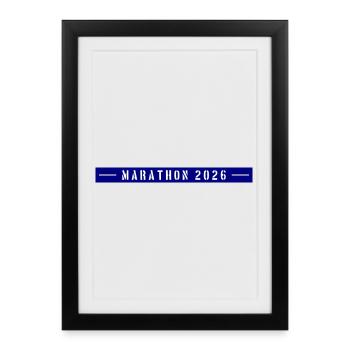 Marathon 2026 - Affiche encadrée (27 × 37 cm) - noir - Devant