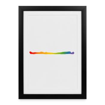 Chemise arc-en-ciel blanche LGBT lgbtqi queer - Affiche encadrée (27 × 37 cm) - noir - Devant
