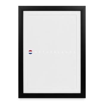 Drapeau des Pays-Bas - Affiche encadrée (27 × 37 cm) - noir - Devant