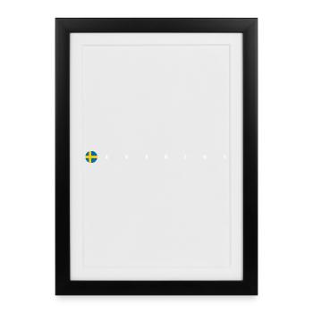 Sverige flag - Framed poster (27 × 37 cm) - black - Front