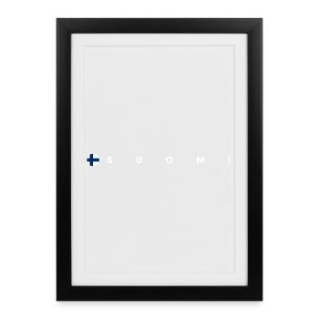 Drapeau Suomi - Affiche encadrée (27 × 37 cm) - noir - Devant