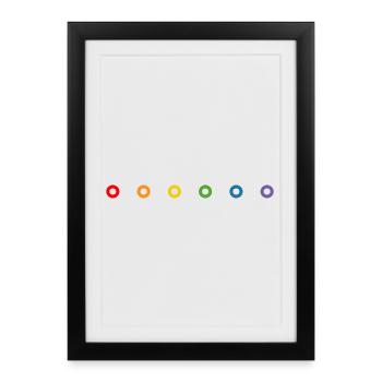 LGBT rainbow donuts LGBT lgbtqi queer - Framed poster (27 × 37 cm) - black - Front