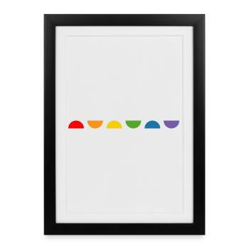 Demi-cercle arc-en-ciel - Affiche encadrée (27 × 37 cm) - noir - Devant