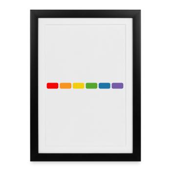 T-shirt LGBT arc-en-ciel - Affiche encadrée (27 × 37 cm) - noir - Devant